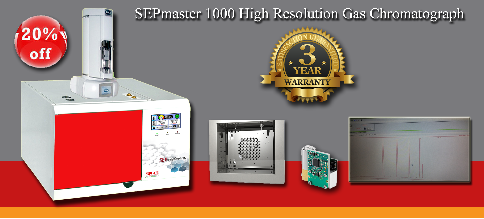 SAKS gas chromatograph and analytical instrumentation banner